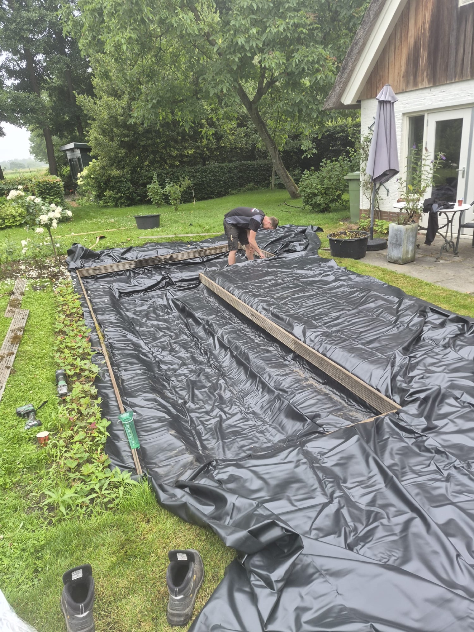 Nieuw gelegde terrasvloer